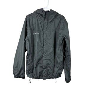 Boeing Men’s Softshell Rain Jacket Black Hooded Sz Large Utility Gorpcore Outdoo
